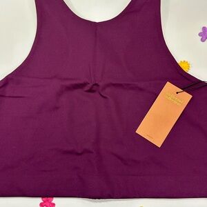 Girlfriend Collective Eggplant Skyline Dylan Tank Bra 5XL NWT